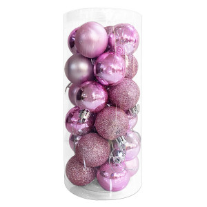 BOLA NAVIDEÑA ROSADA 4CM X24