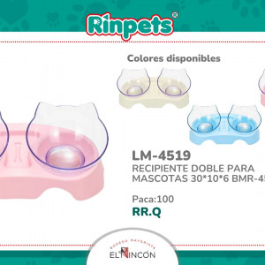 RECIPIENTE DOBLE PARA MASCOTAS 30*10*6 BMR-4519