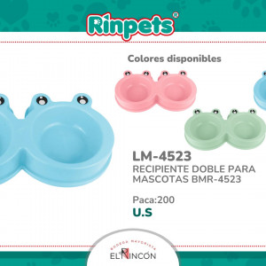 RECIPIENTE DOBLE PARA MASCOTAS BMR-4523