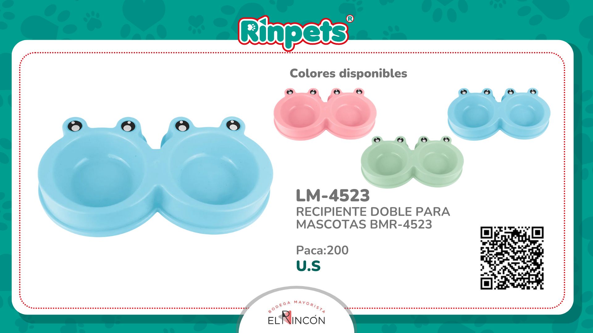 RECIPIENTE DOBLE PARA MASCOTAS BMR-4523