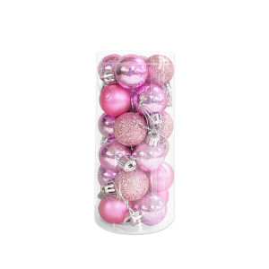 BOLA NAVIDEÑA ROSADA 3CM X24