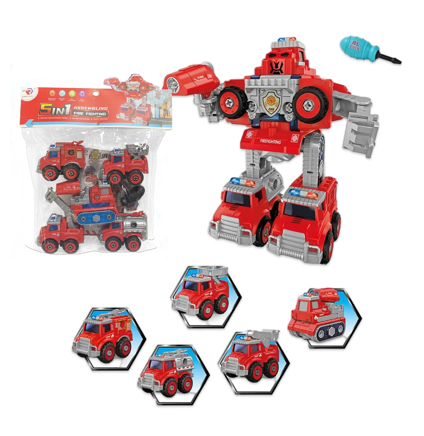CARROS BOMBEROS ARMABLE FINO RL589-15B