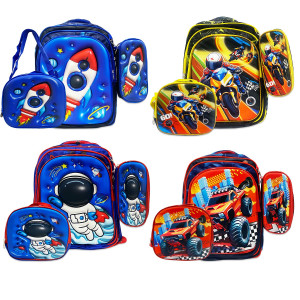 BOLSO INFANTIL NIÑO CON LONCHERA Y CARTUCHERA