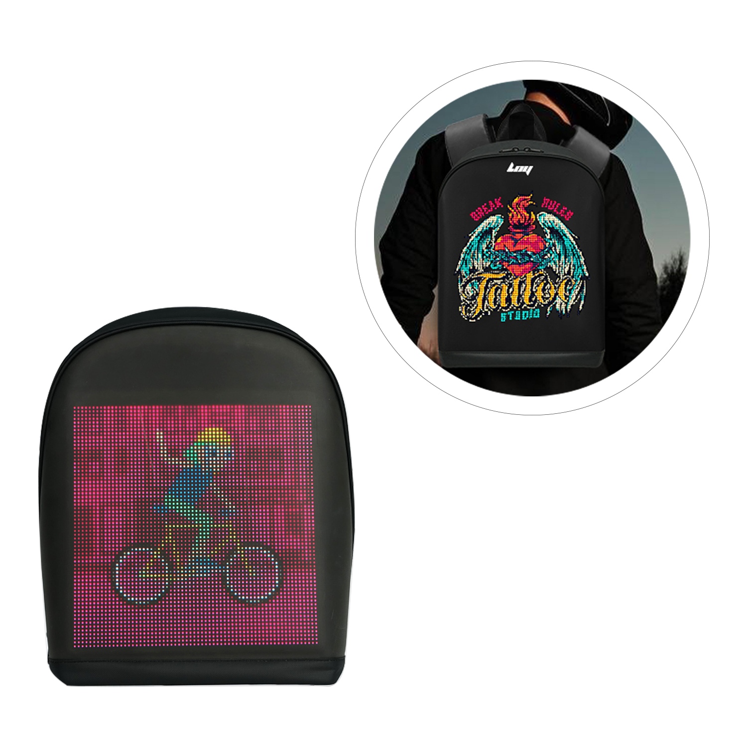 MOCHILA CON PANTALLA LED