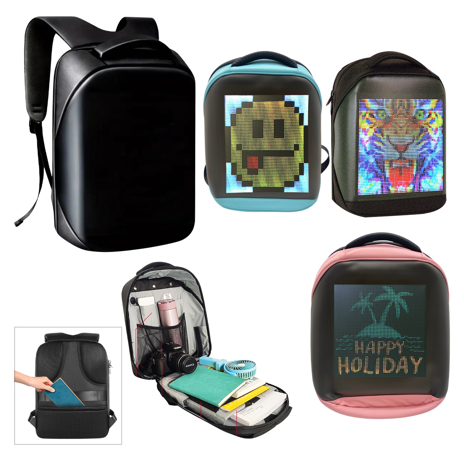 MOCHILA CON PANTALLA LED HD