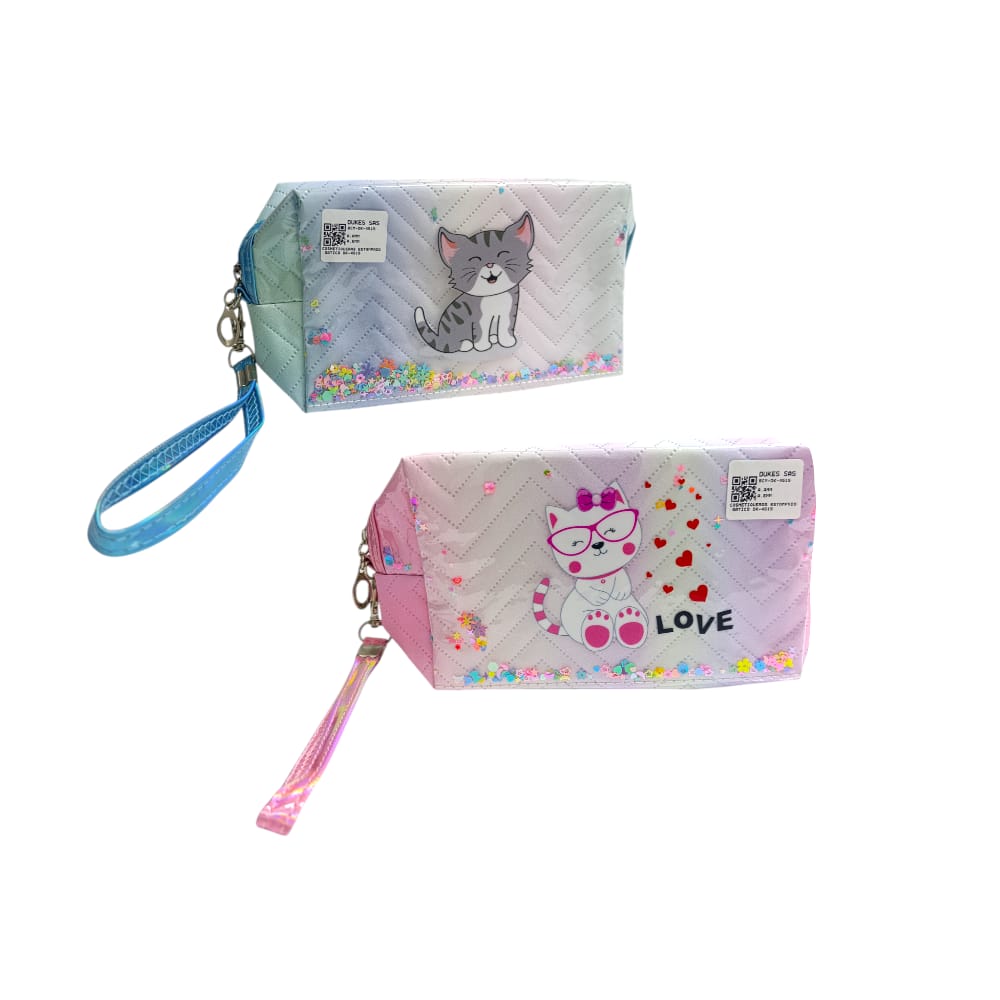 COSMETIQUERAS ESTAMPADO GATICO DK-4515 (PQTX12)