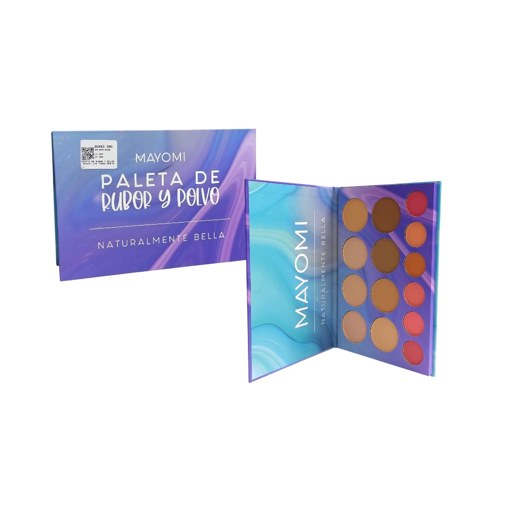 PALETA DE RUBOR Y POLVO MAYOMI X14 TONOS BMR-6225