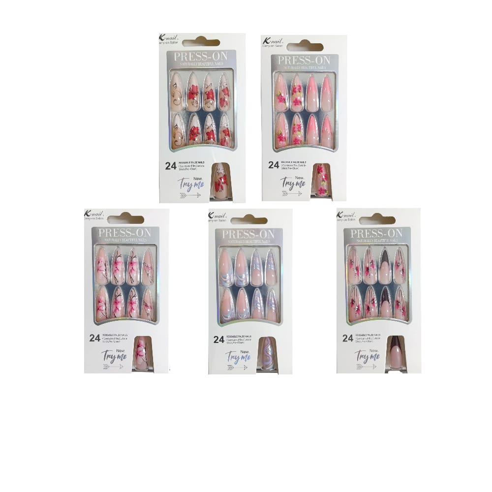 SET UÑAS POSTIZAS DECORADA X24PCS DK-H24-09 (PQTX12)