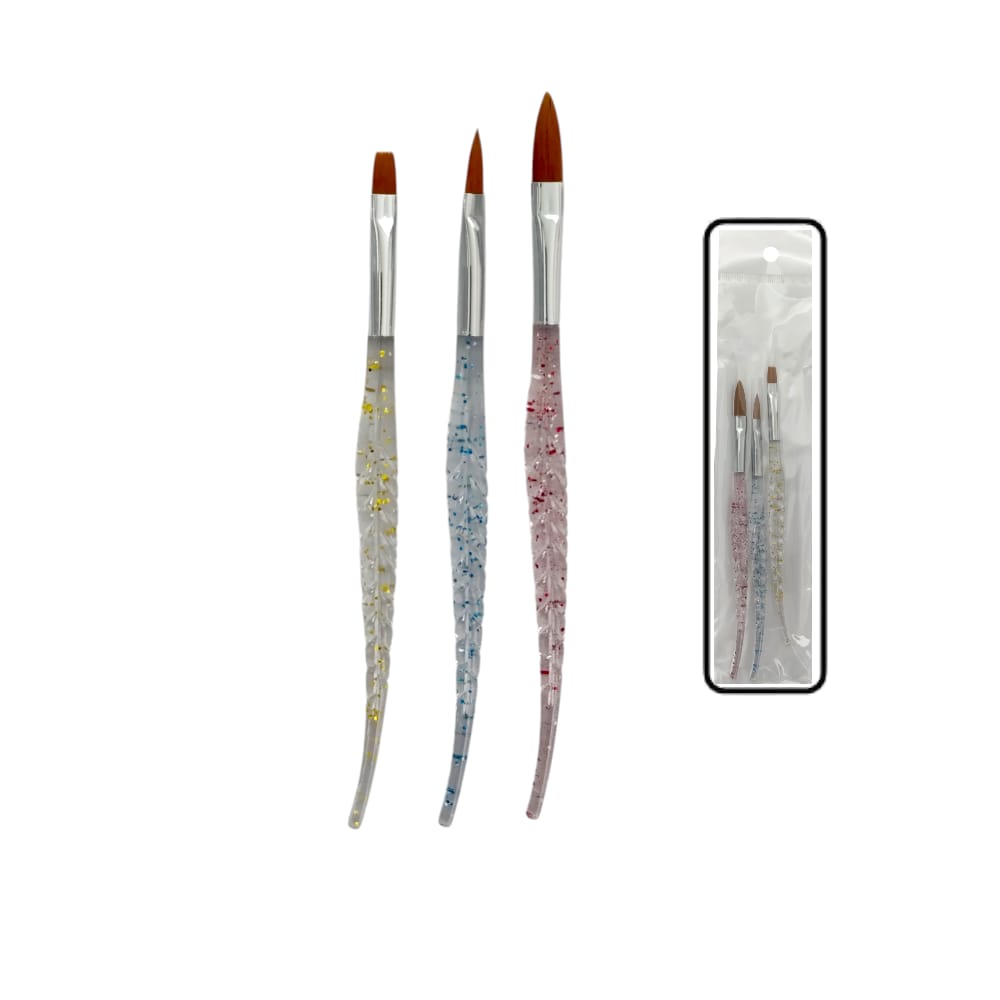 PINCEL ESCARCHADO PARA UÑAS X3 DK-3676 (PQTX12)