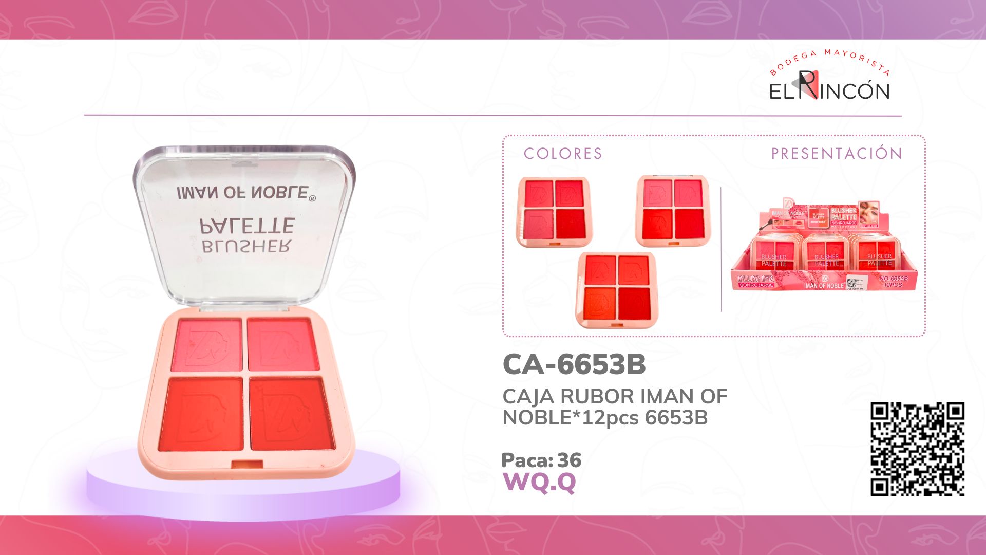 CAJA RUBOR IMAN OF NOBLE*12pcs 6653B