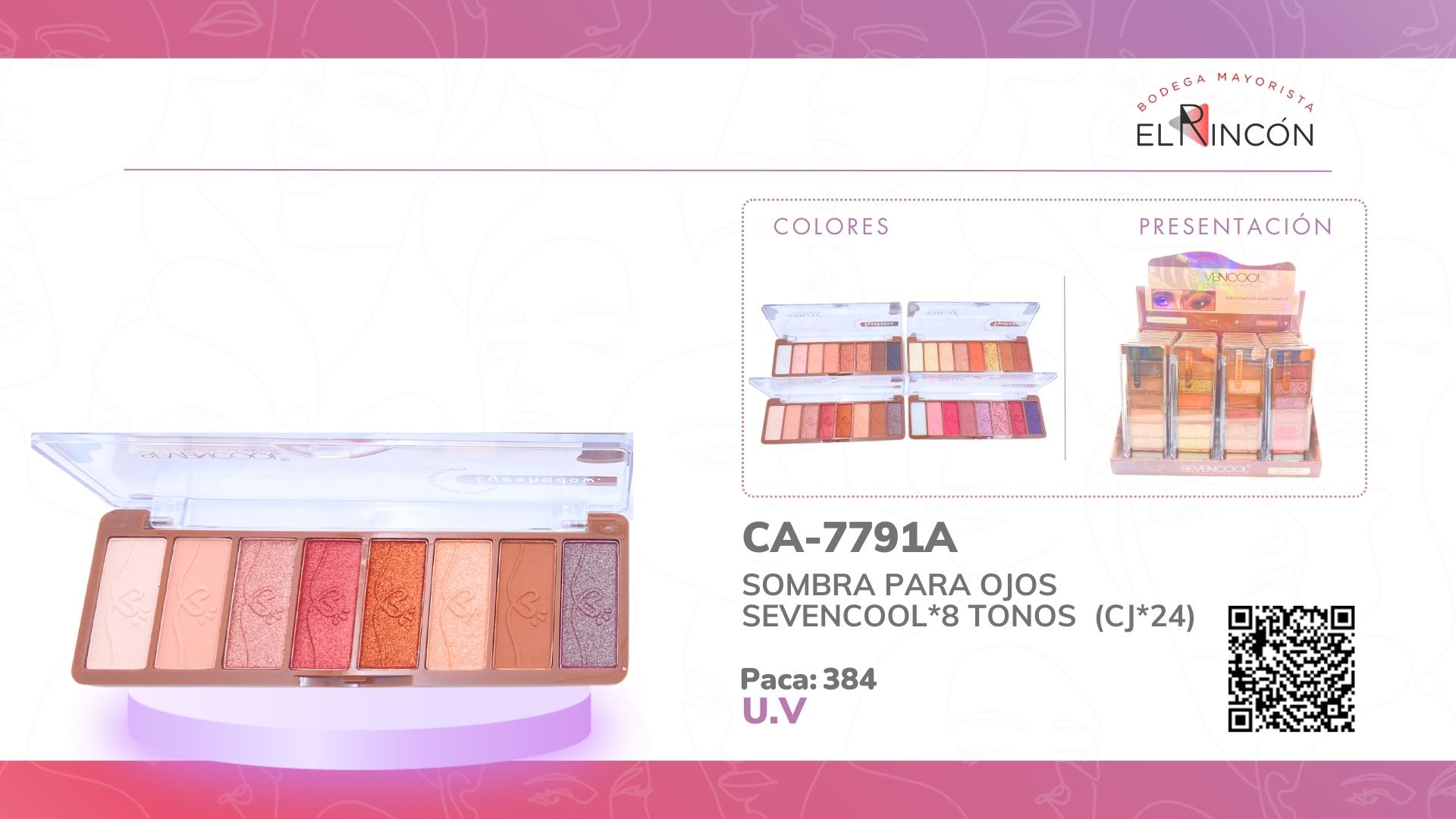 SOMBRA PARA OJOS SEVENCOOL*8 TONOS 7791A/7791 (CJ*24)