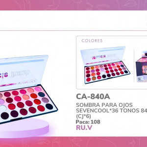 SOMBRA PARA OJOS SEVENCOOL*36 TONOS 840A (CJ*6)