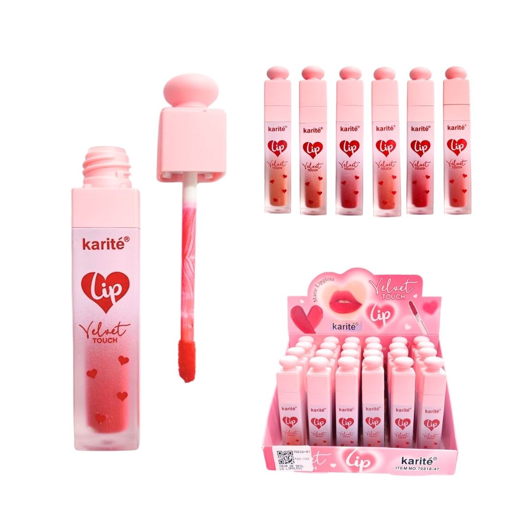 CAJA DE BRILLO LIPGLOSS VELVET KARITE *24PCS 70818-47
