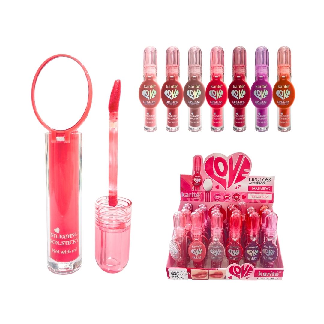CAJA DE BRILLO LIPGLOSS LOVE KARITE*24PCS  70973-47