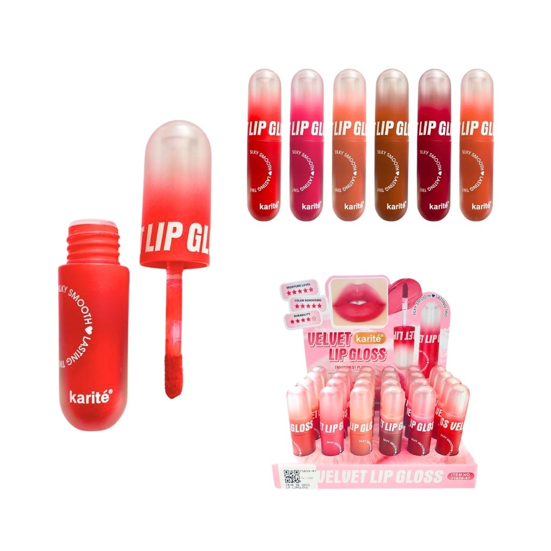 CAJA DE BRIILO LIPGLOSS VELVET KARITE *24PCS 71639-47