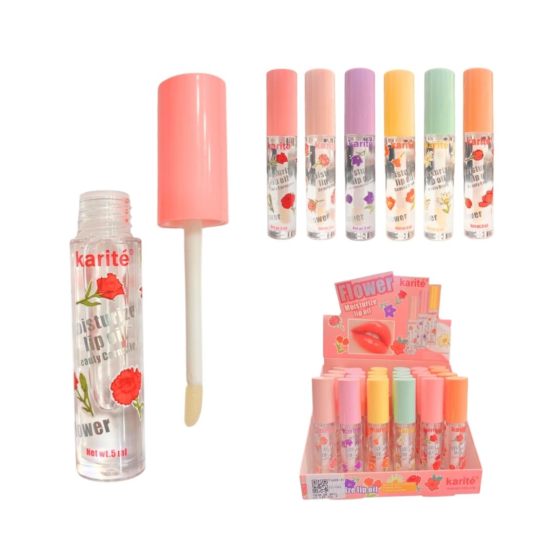 CAJA DE BRILLO LIP OIL FLOWER KARITE *24PCS 71829-47B