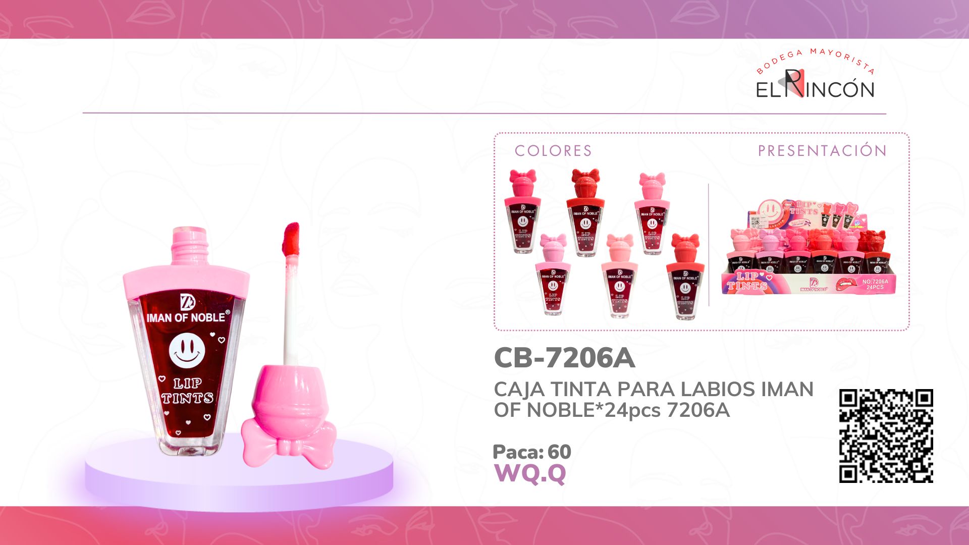 CAJA TINTA PARA LABIOS IMAN OF NOBLE*24pcs 7206A