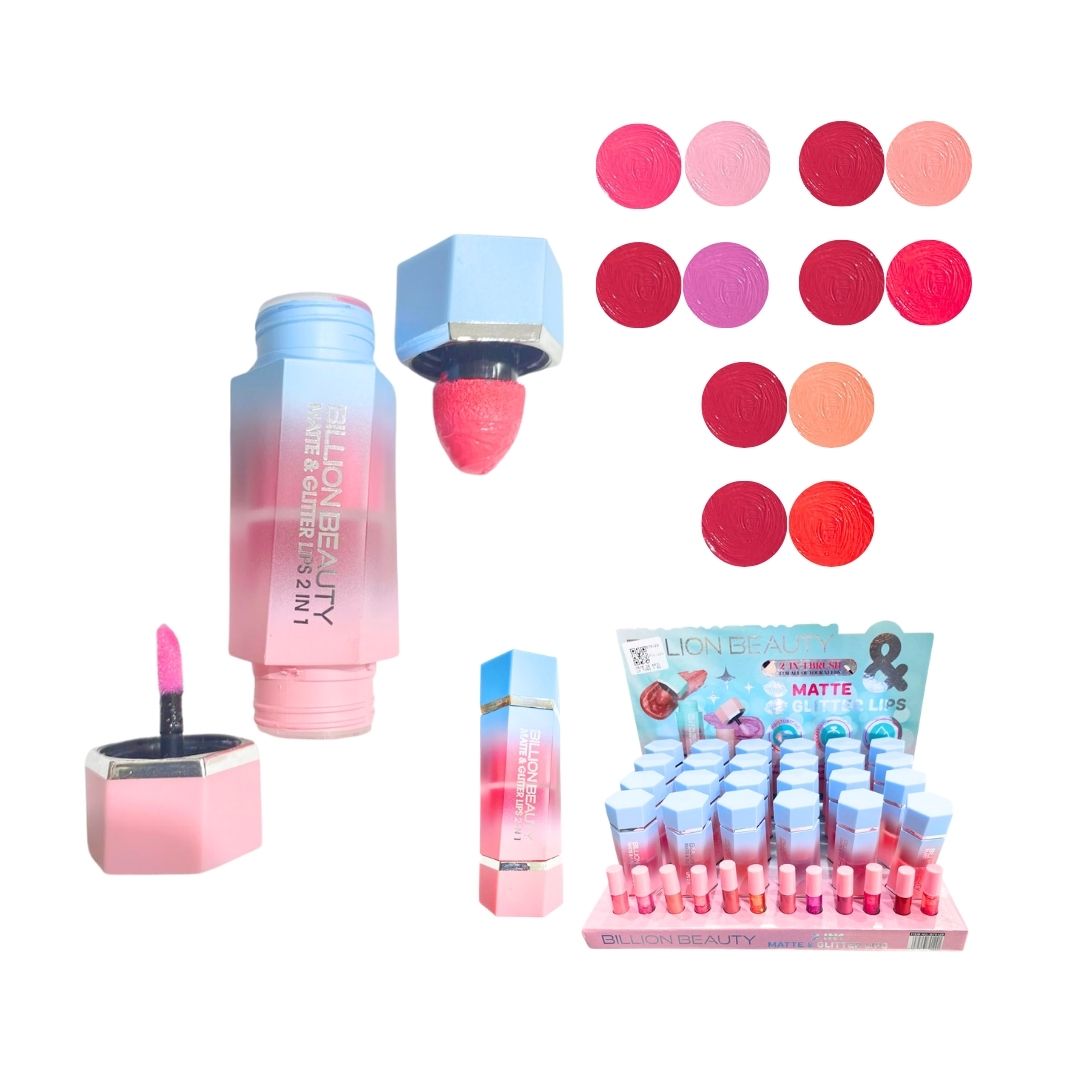 CAJA DE BRILLO TONO Y RUBOR 2EN1 BILLION BEAUTY CJ*24 B70129