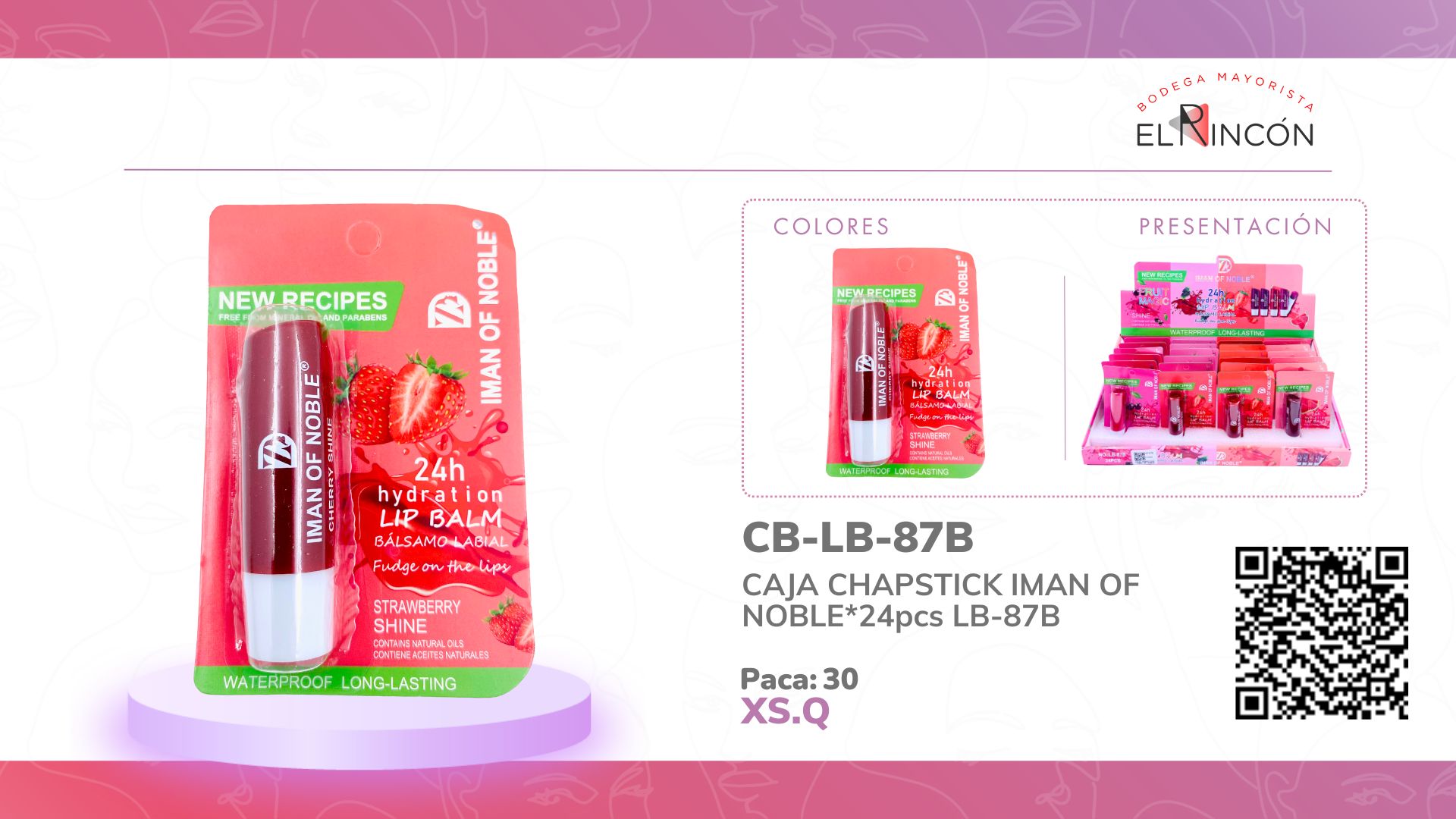 CAJA CHAPSTICK IMAN OF NOBLE*24pcs LB-87B