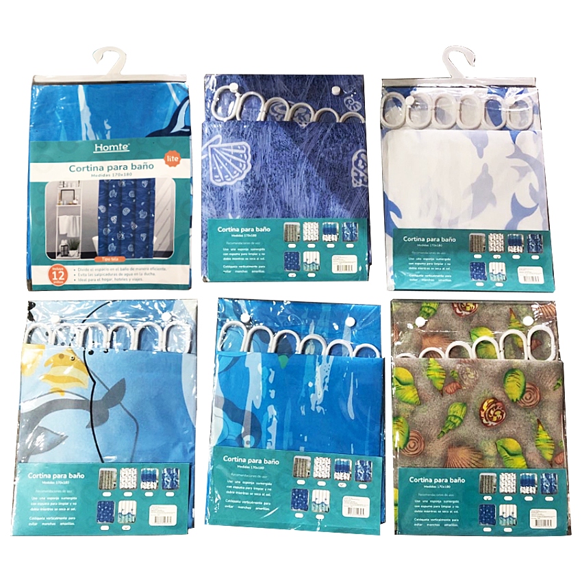 CORTINA DE BAÑO ESTAMPADA TIPO TELA 42G 170*180CM