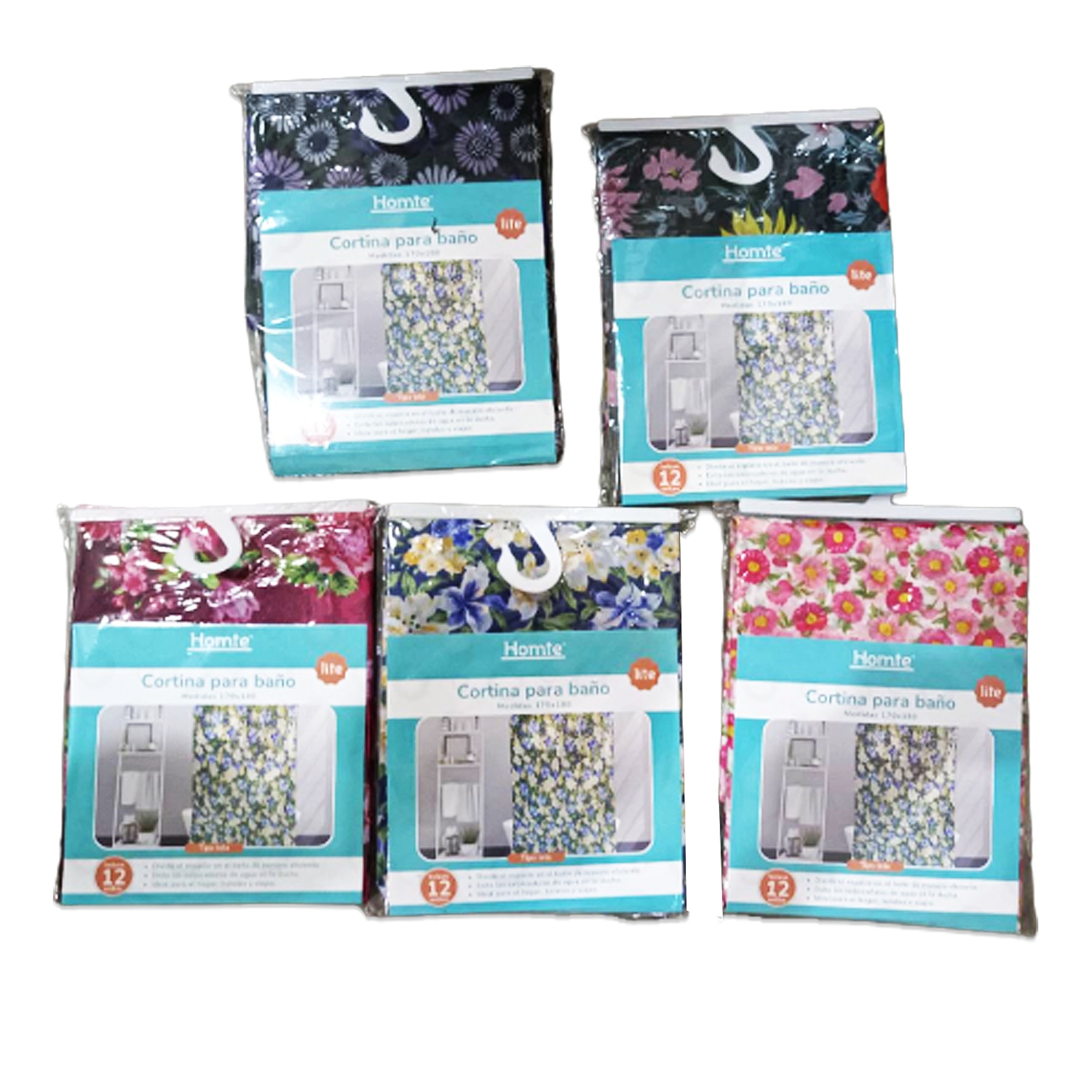 CORTINA DE BAÑO ESTAMPADA TIPO TELA 170*180CM