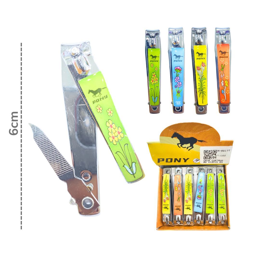 CAJA CORTAUÑAS X12PCS ESTAMPADO PONY N-0817T