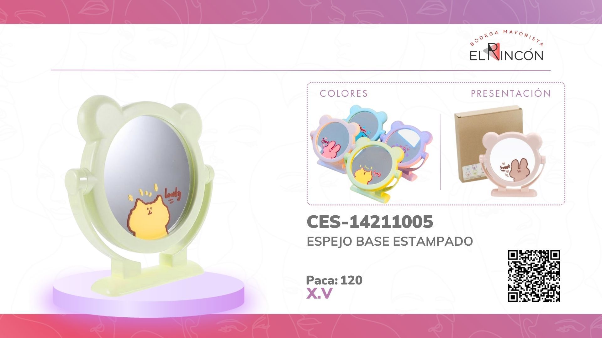 ESPEJO BASE ESTAMPADO 14211005