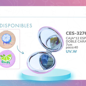 CAJA*12 ESPEJO LUJO DOBLE CARA ESTAMPADO BMR-3276