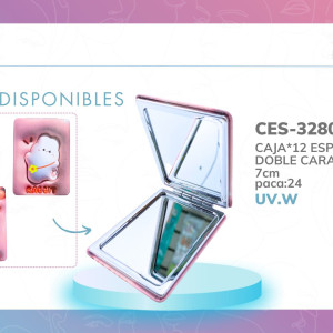 CAJA*12 ESPEJO LUJO DOBLE CARA ESTAMPADO BMR-3280
