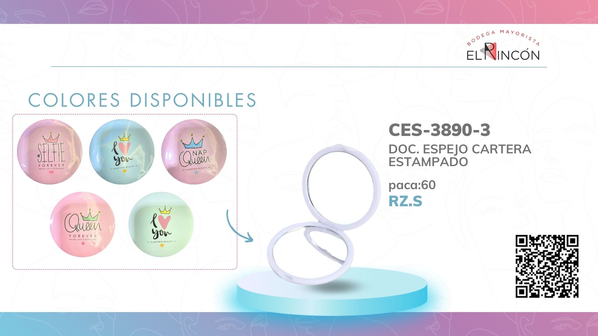 DOC. ESPEJO CARTERA ESTAMPADO BMR-3890-1/-2/-3/-4/-5/-6