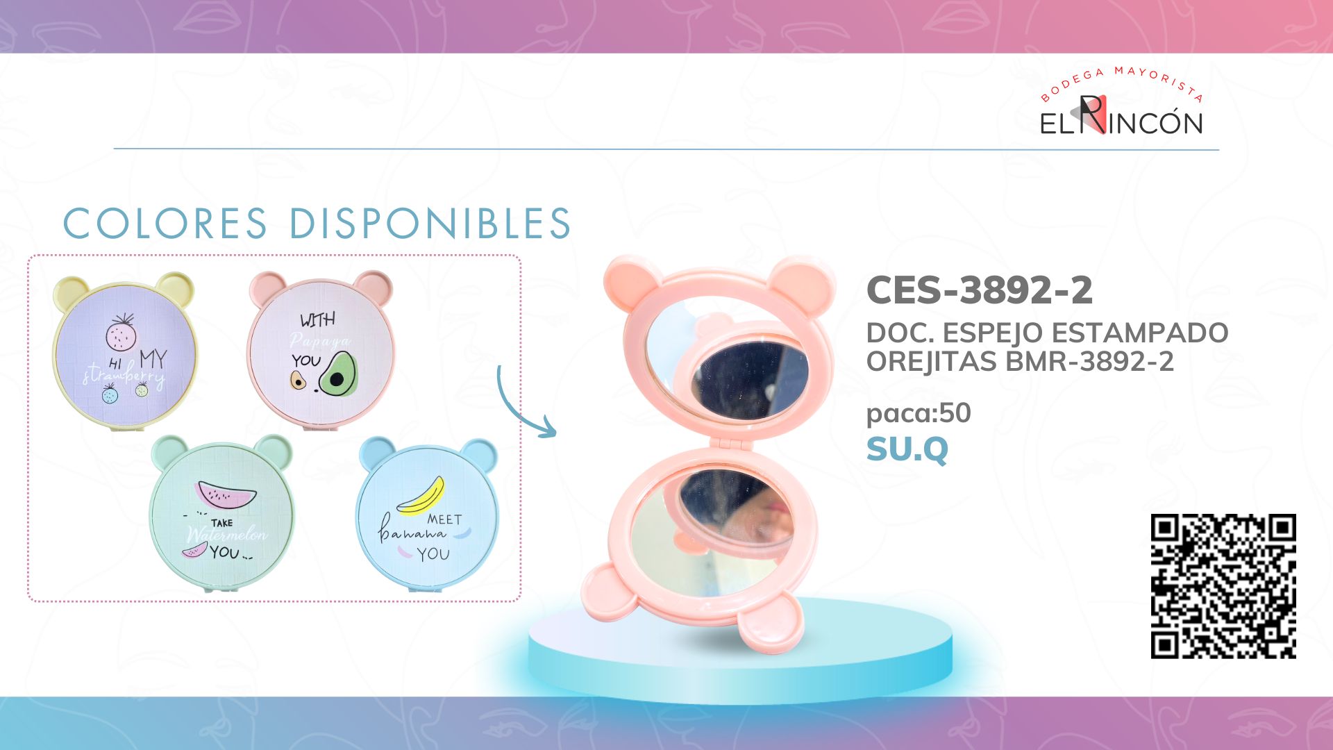 DOC. ESPEJO ESTAMPADO OREJITAS BMR-3892-2