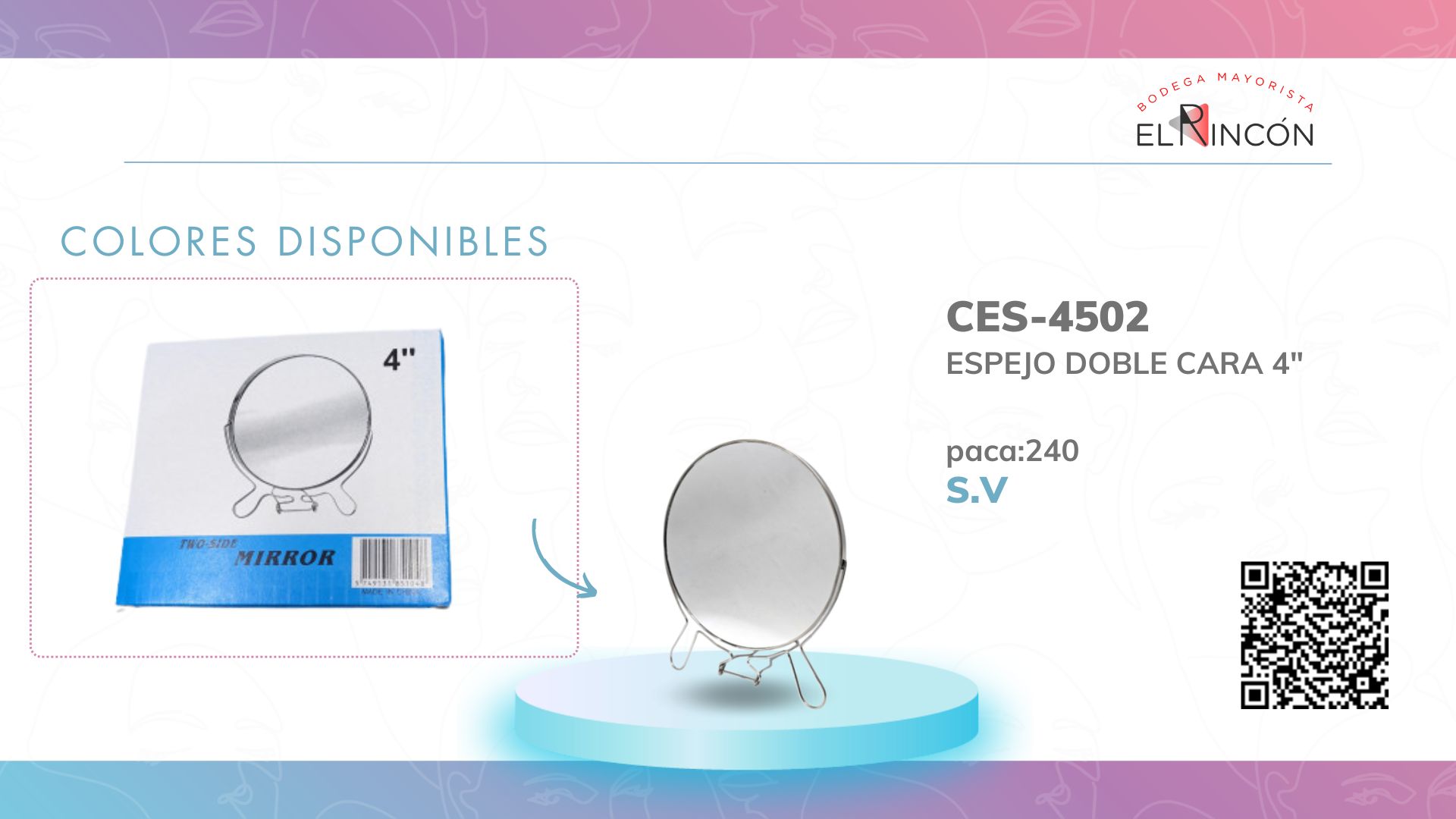 ESPEJO DOBLE CARA 4" BMR-4502