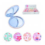 CAJA*12 ESPEJO LUJO DOBLE CARA FLORES ESTAMPADO BMR-4890-5