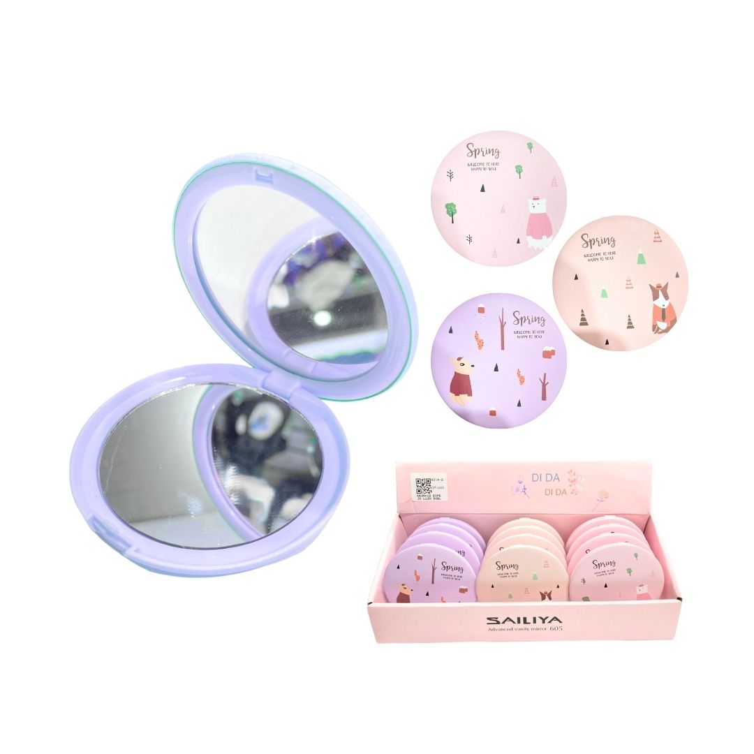 CAJA*12 ESPEJO LUJO DOBLE CARA ESTAMPADO BMR-6214-2