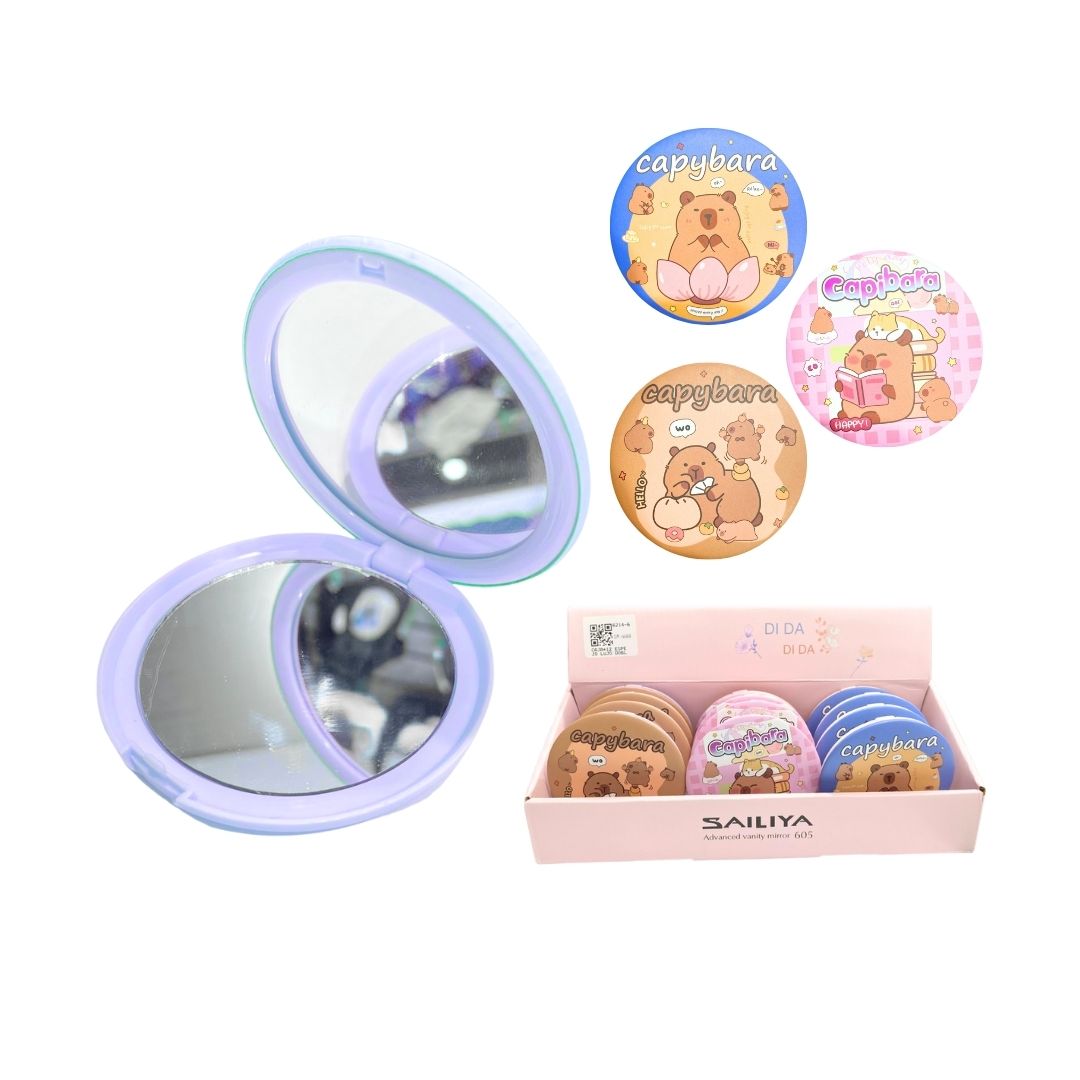 CAJA*12 ESPEJO LUJO DOBLE CARA ESTAMPADO BMR-6214-6