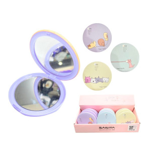 CAJA*12 ESPEJO LUJO DOBLE CARA ESTAMPADO BMR-6214-9