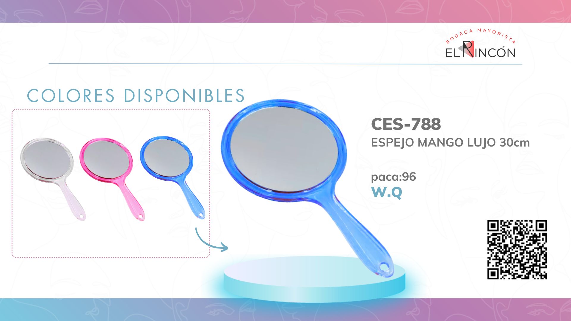 ESPEJO MANGO LUJO BMR-788