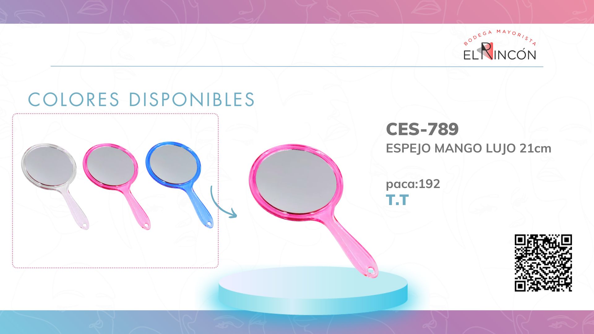 ESPEJO MANGO LUJO BMR-789