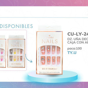 DZ. UÑA DECORADA EN CAJA CON APLIQUES LY-248