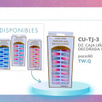 DZ. CAJA UÑA PRESS ON DECORADA STILETTO TJ-3