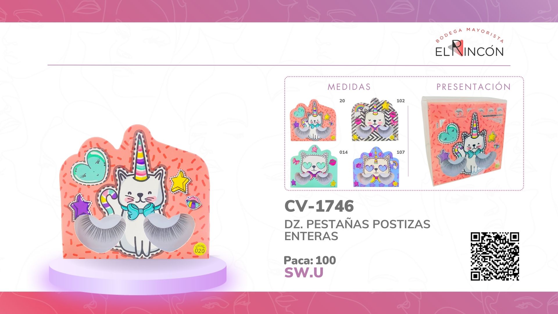 DZ. PESTAÑAS POSTIZAS ENTERAS BMR-1746