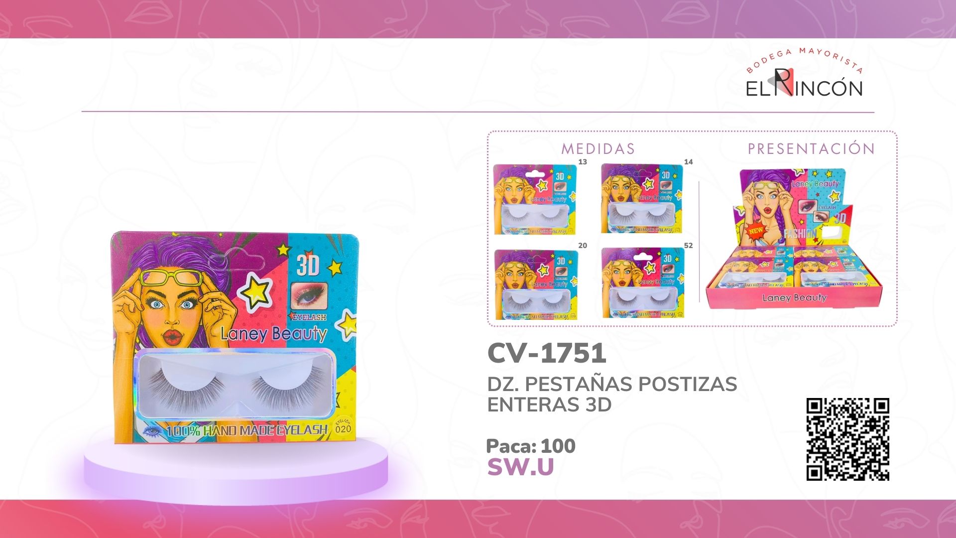 DZ. PESTAÑAS POSTIZAS ENTERAS 3D BMR-1751