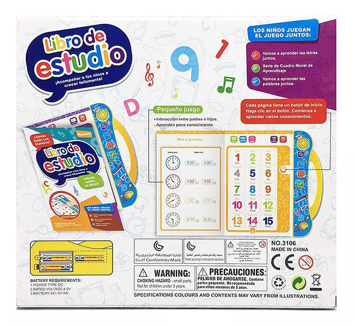 Libro didactico de aprendizaje en español y ingles con sonido al por mayor