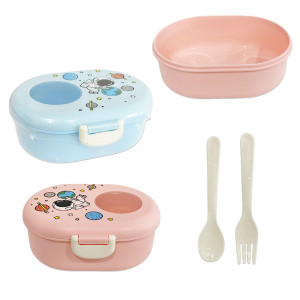 LONCHERA INFANTIL ASTRONAUTA CON CUBIERTOS