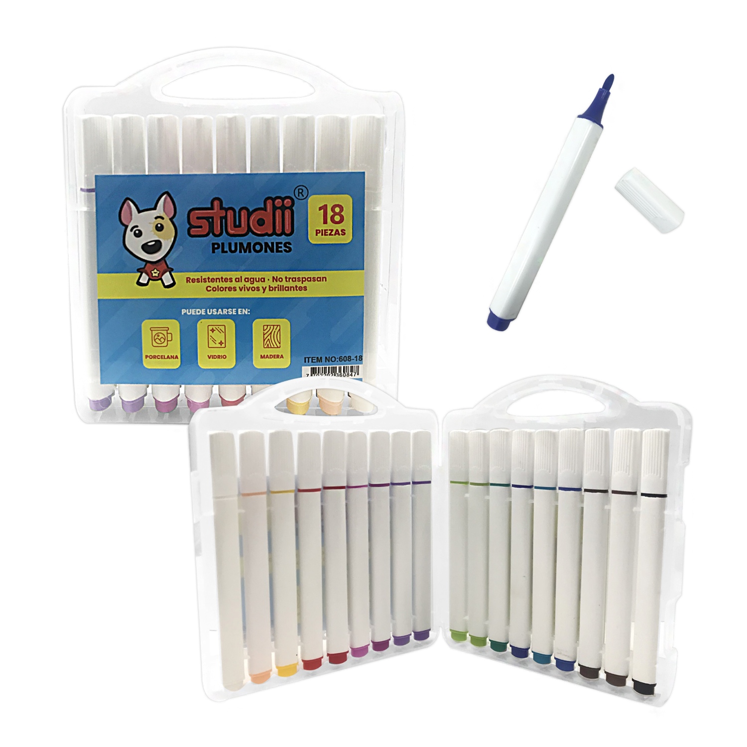 SET PLUMONES ACRILICOS X18 (CJX24)