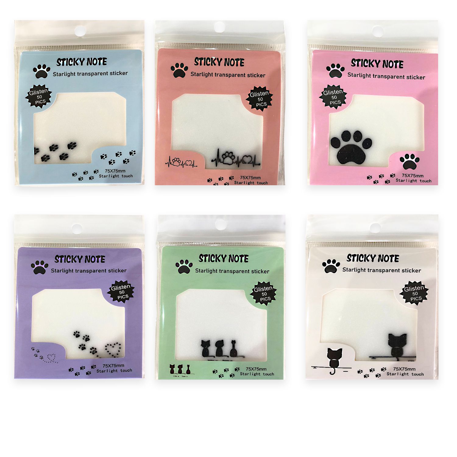 SET DE NOTAS ADHESIVAS GATO X50 (PQTX12)