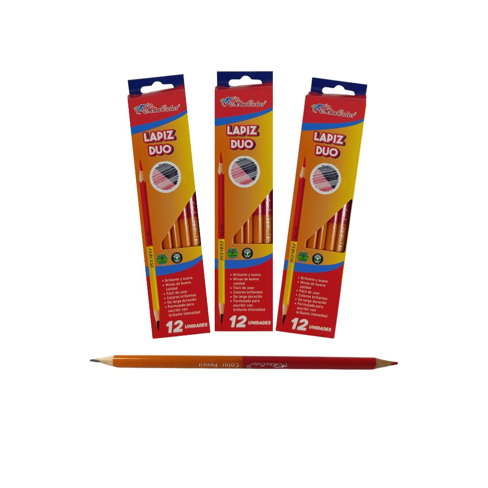 LAPIZ DUO ROJO Y NEGRO X12 DK-003