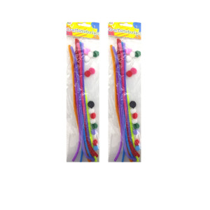 LIMPIA PIPAS DE COLORES X10 + POMPONES X15 DK-4858 (PQTX12)