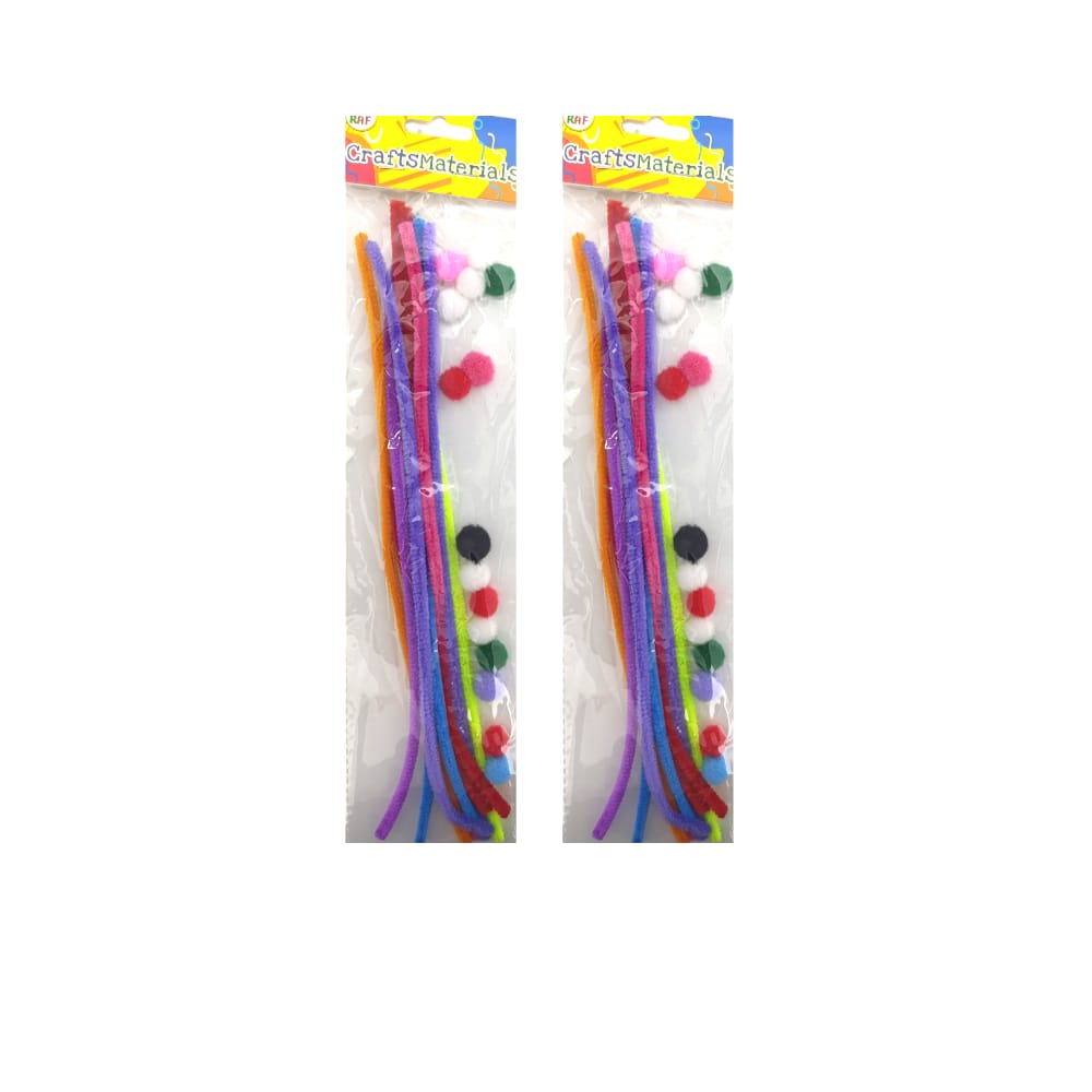 LIMPIA PIPAS DE COLORES X10 + POMPONES X15 DK-4858 (PQTX12)