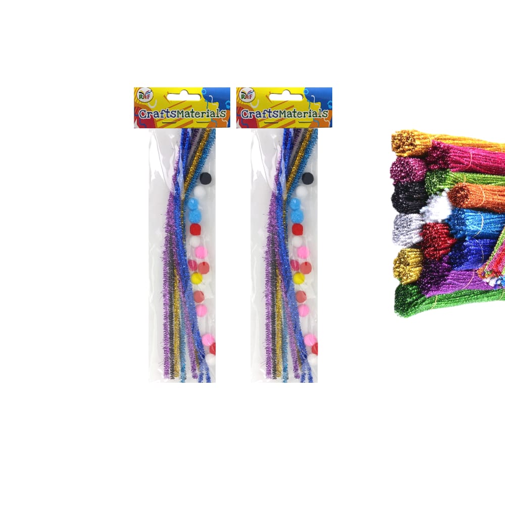 LIMPIA PIPAS DE COLORES + POMPONES DK-4859